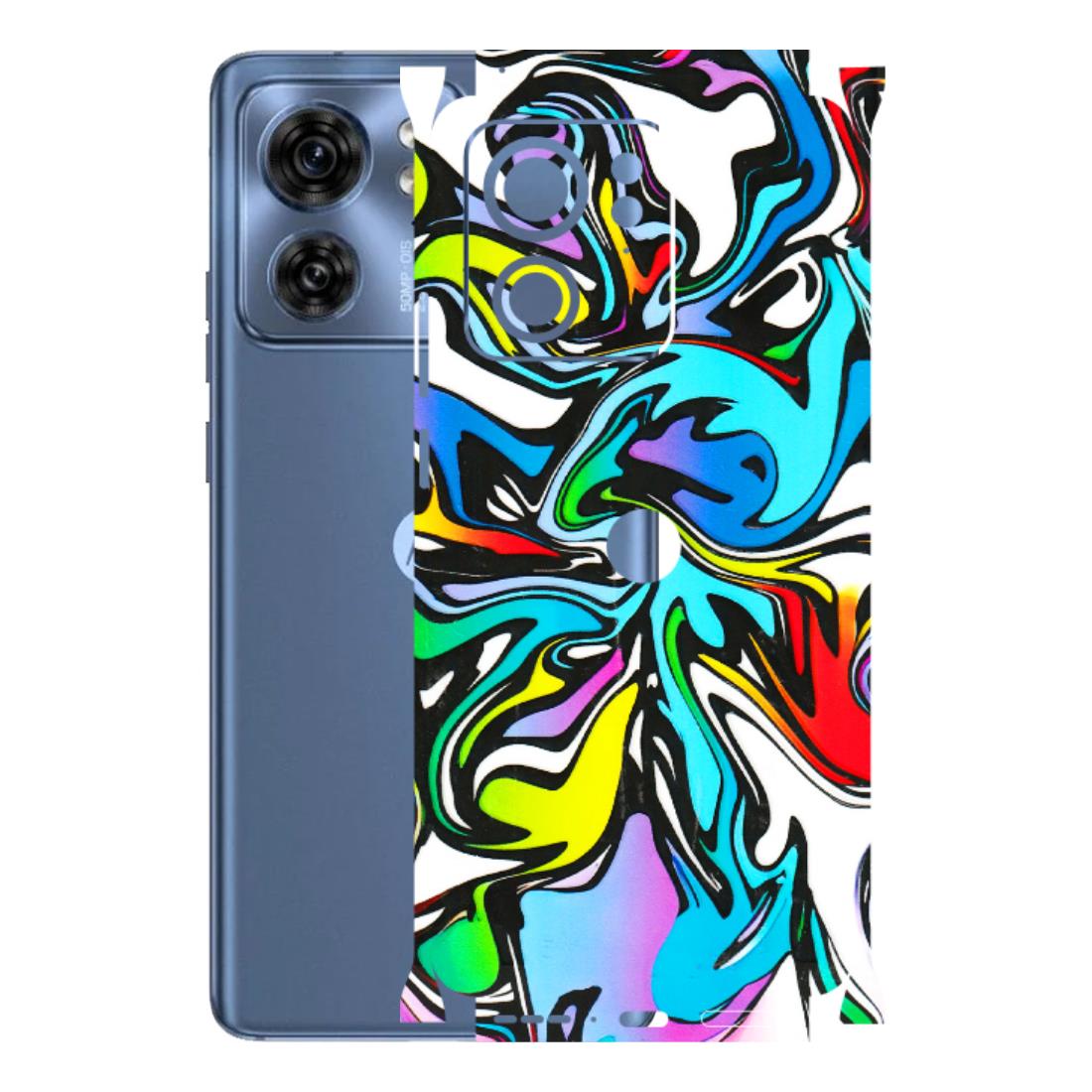 Motorola Phone Skins (All Models) - Abstract Colour Paints - 3D Embossed Finish (L-271) Moto Edge 40 (5G)