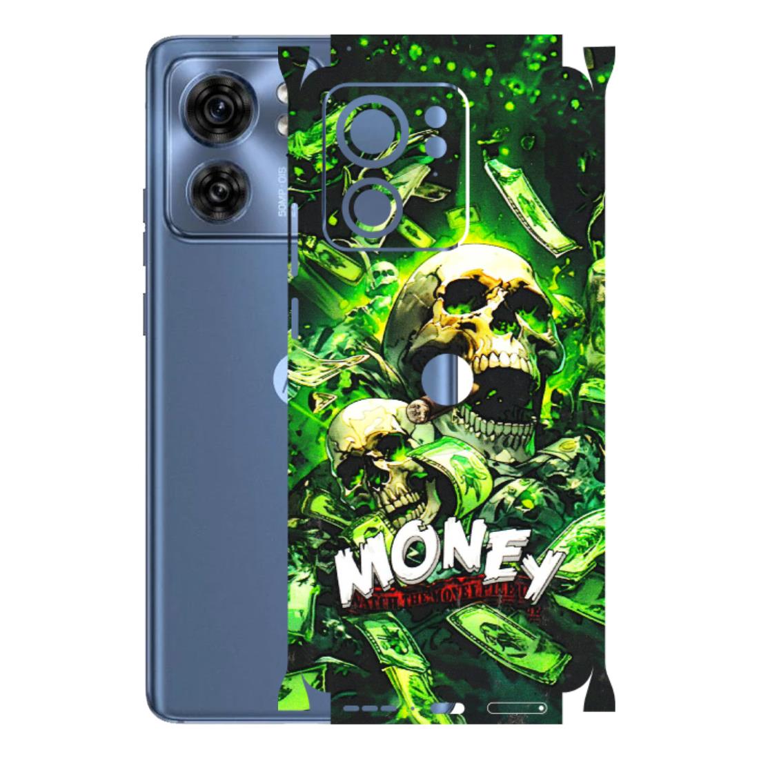 Motorola Phone Skins (All Models) - Skull Money - 3D Embossed Finish (L-303) Moto Edge 40 (5G)