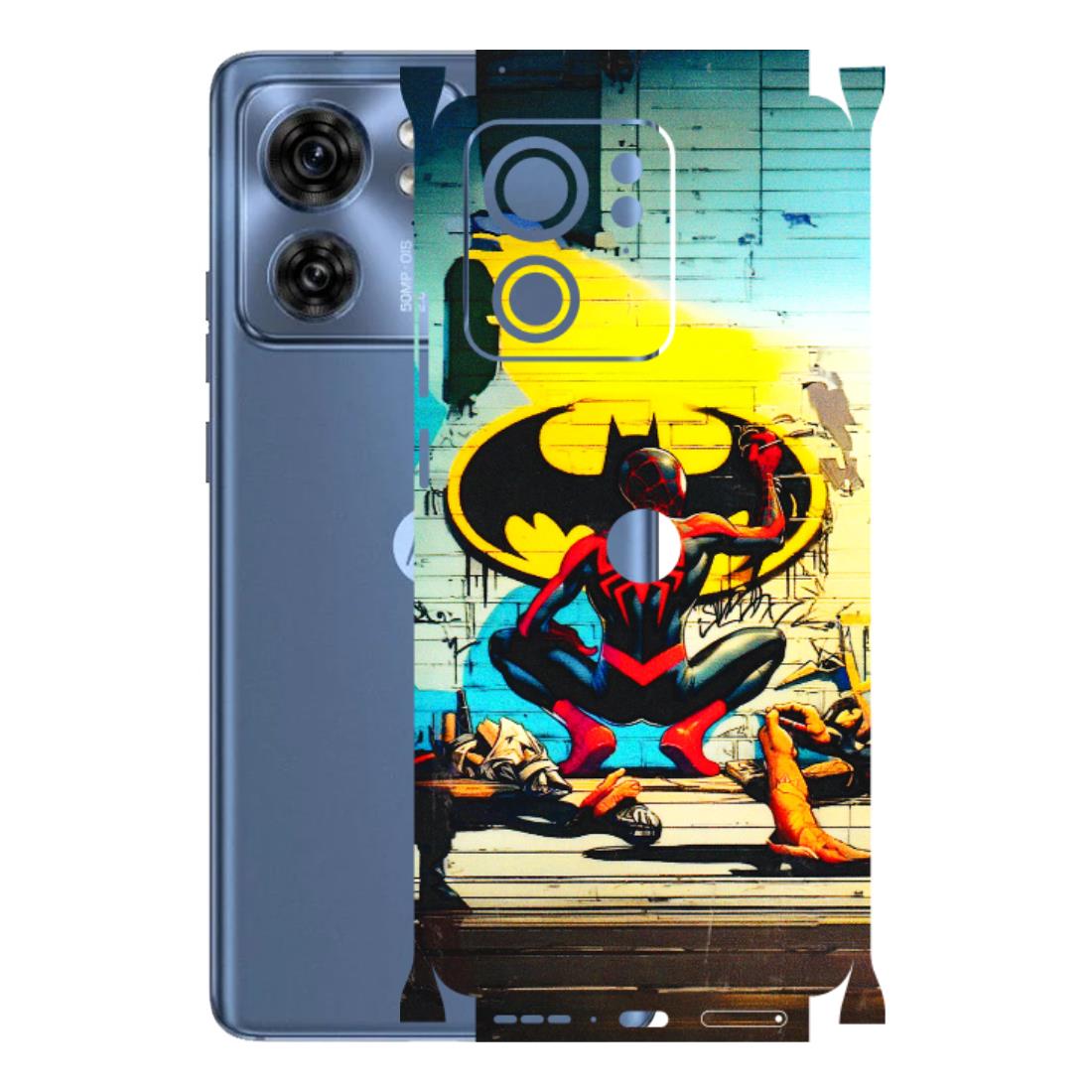 Motorola Phone Skins (All Models) - New Spiderman Bat Logo - 3D Embossed Finish (L-309) Moto Edge 40 (5G)