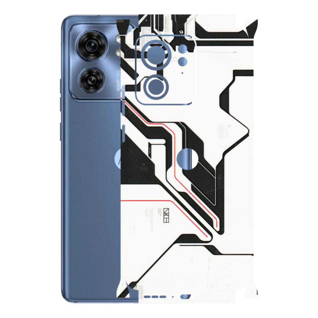 Motorola Phone Skins (All Models) - White Techy Logo - 3D Embossed Finish (L-312) Moto Edge 40 (5G)