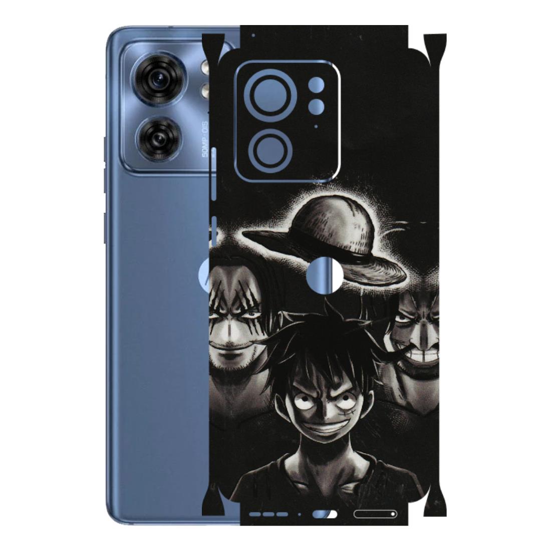 Motorola Phone Skins (All Models) - Black Luffy Hat - 3D Embossed Finish (L-57) Moto Edge 40 (5G)