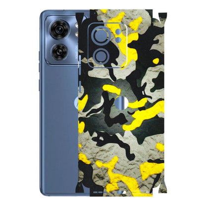 Motorola Phone Skins (All Models) - Yellow Camouflage - 3D Embossed Finish (L-61) Moto Edge 40 (5G)