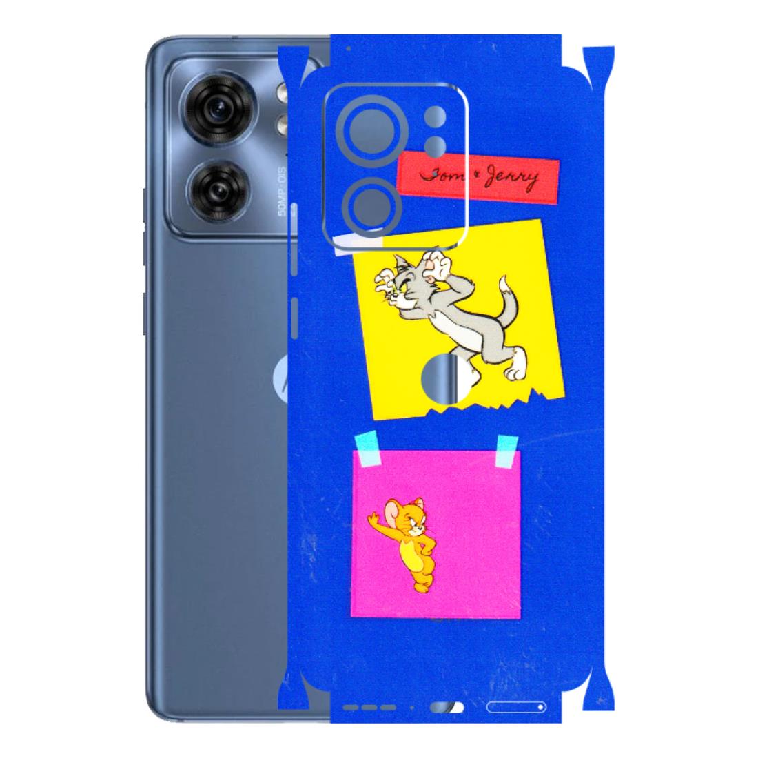 Motorola Phone Skins (All Models) - Tom N Jerry Sticky Notes - 3D Embossed Finish (L-88) Moto Edge 40 (5G)