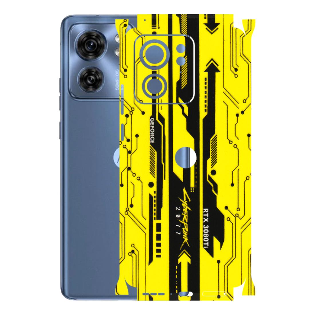 Motorola Phone Skins (All Models) - Yellow Cyberpunk - 3D Embossed Finish (L-93) Moto Edge 40 (5G)