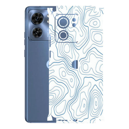 Motorola Phone Skins (All Models) - Blue And White Swirls - Matte Finish (M-139) Moto Edge 40 (5G)