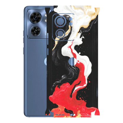 Motorola Phone Skins (All Models) - Black Red White Paint Splash Fusion - Matte Finish (M-56) Moto Edge 40 (5G)