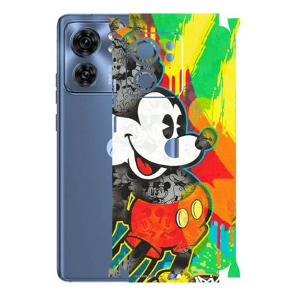 Motorola Phone Skins (All Models) - Multiple Mickey With Colourful Texture - Matte Finish (M-84) Moto Edge 40 (5G)