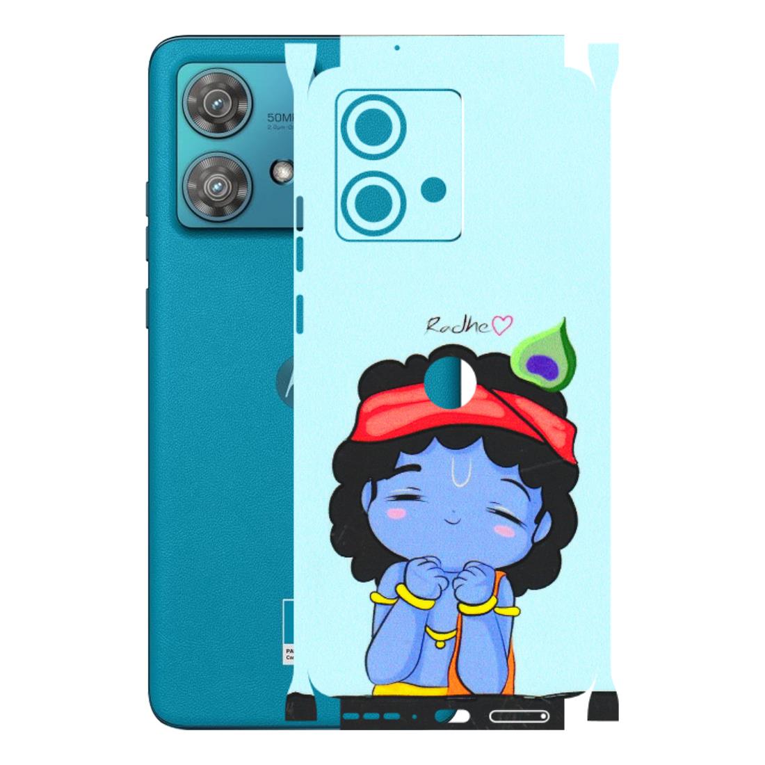 Motorola Phone Skins (All Models) - Radhe Radhe Cute Toon - 3D Embossed Finish (L-05) Moto Edge 40 Neo (5G)