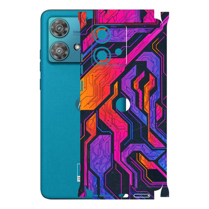 Motorola Phone Skins (All Models) - Tech Circuits Futuristic - 3D Embossed Finish (L-07) Moto Edge 40 Neo (5G)