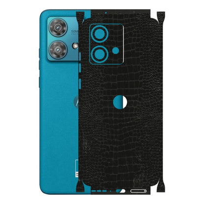 Motorola Phone Skins (All Models) - Snake Leather Black - 3D Embossed Finish (L-107) Moto Edge 40 Neo (5G)