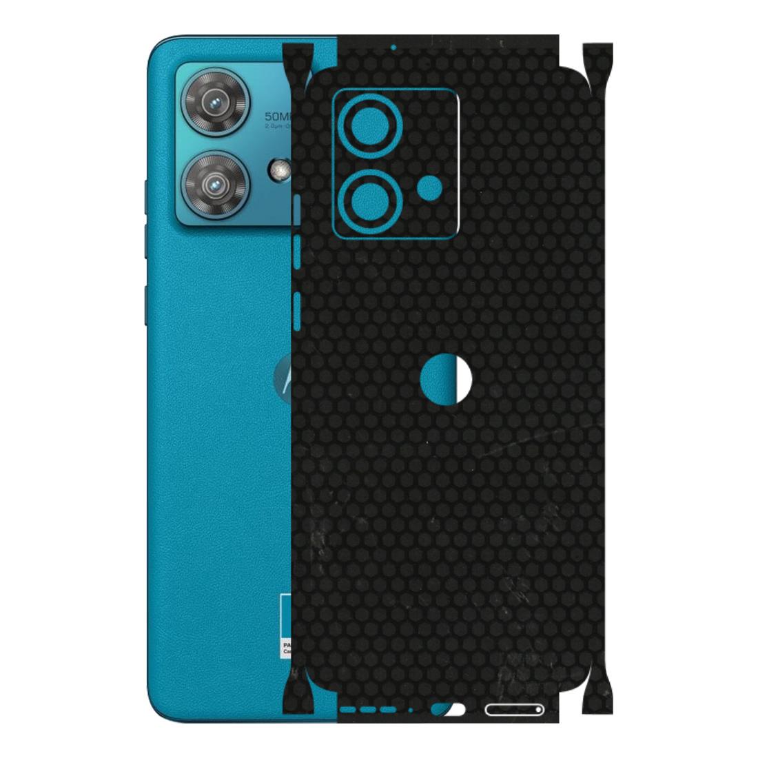 Motorola Phone Skins (All Models) - Black honeycomb - 3D Embossed Finish (L-114) Moto Edge 40 Neo (5G)
