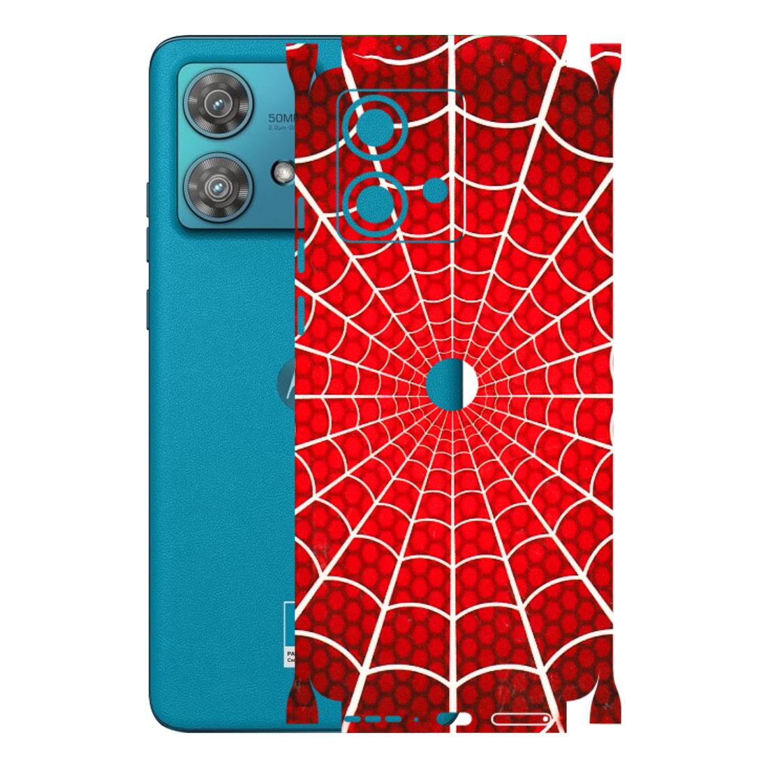 Motorola Phone Skins (All Models) - Classic Spidey Web - 3D Embossed Finish (L-115) Moto Edge 40 Neo (5G)
