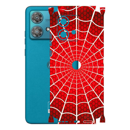 Motorola Phone Skins (All Models) - Classic Spidey Web - 3D Embossed Finish (L-115) Moto Edge 40 Neo (5G)