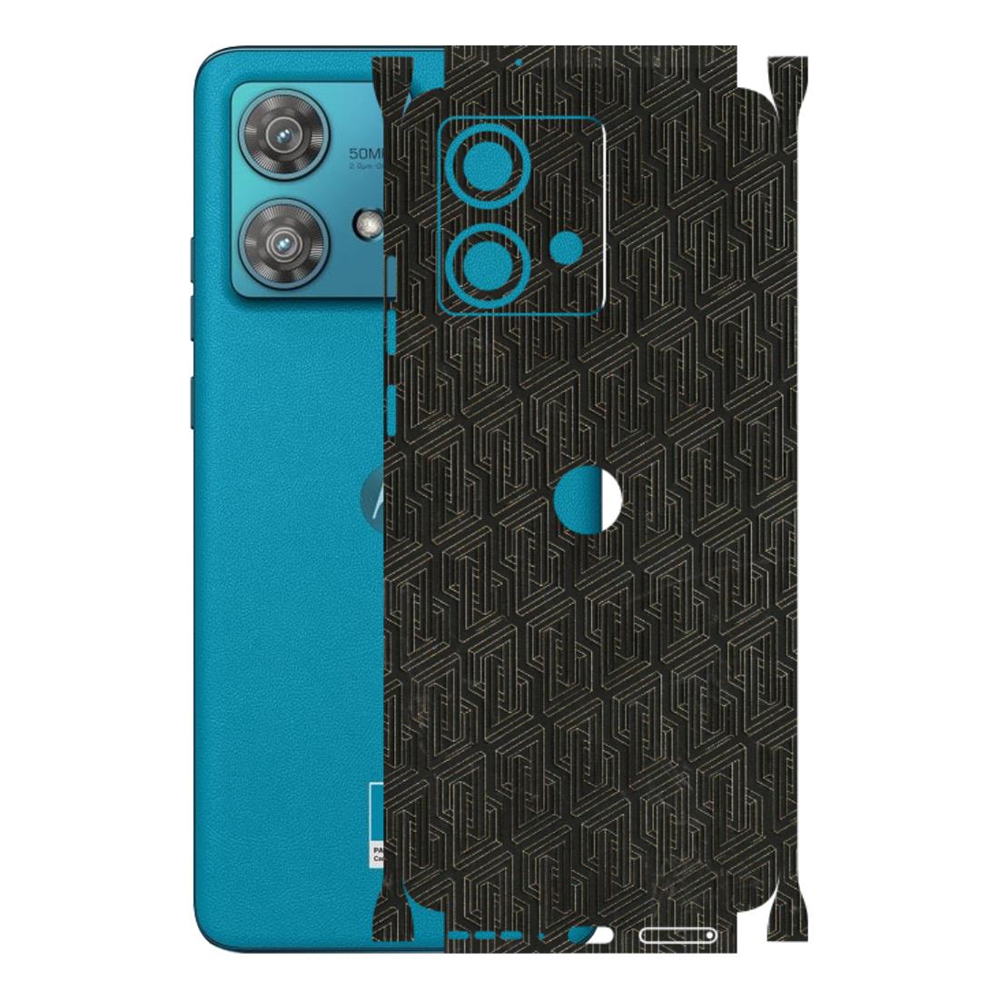 Motorola Phone Skins (All Models) - Black Abstract Pattern - 3D Embossed Finish (L-117) Moto Edge 40 Neo (5G)