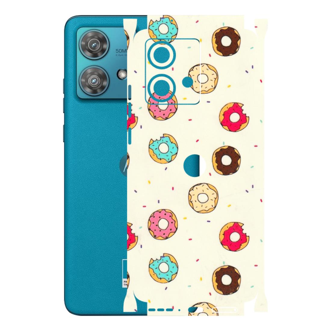 Motorola Phone Skins (All Models) - Mini Donuts Doodle Art - 3D Embossed Finish (L-122) Moto Edge 40 Neo (5G)