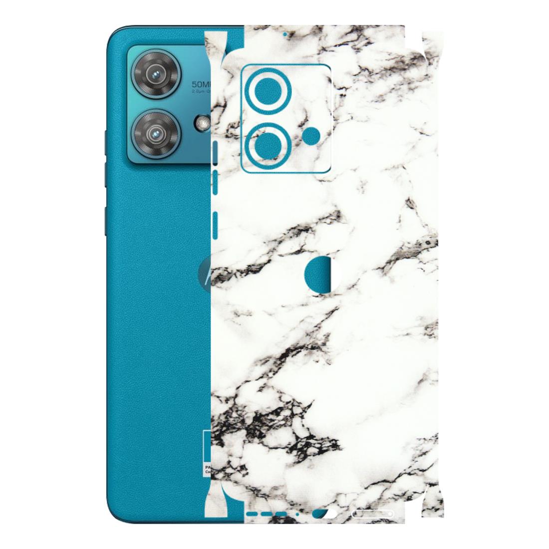 Motorola Phone Skins (All Models) - Black and White Marble Texture - 3D Embossed Finish (L-124) Moto Edge 40 Neo (5G)