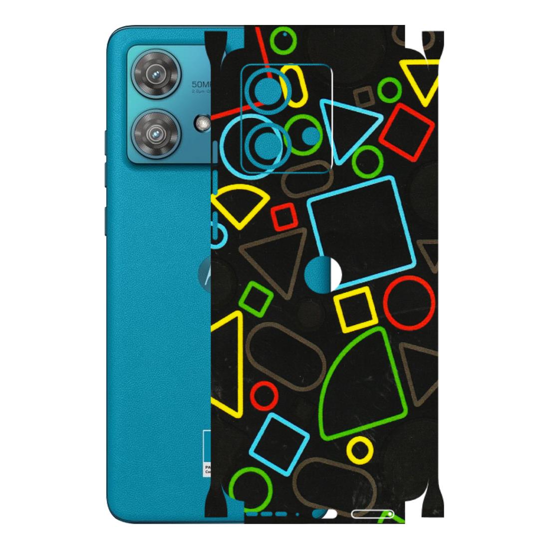 Motorola Phone Skins (All Models) - Black Shapes - 3D Embossed Finish (L-131) Moto Edge 40 Neo (5G)