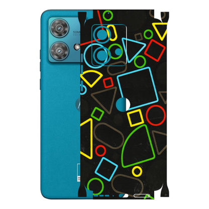 Motorola Phone Skins (All Models) - Black Shapes - 3D Embossed Finish (L-131) Moto Edge 40 Neo (5G)