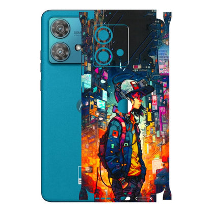 Motorola Phone Skins (All Models) - Street Anime Guy - 3D Embossed Finish (L-158) Moto Edge 40 Neo (5G)