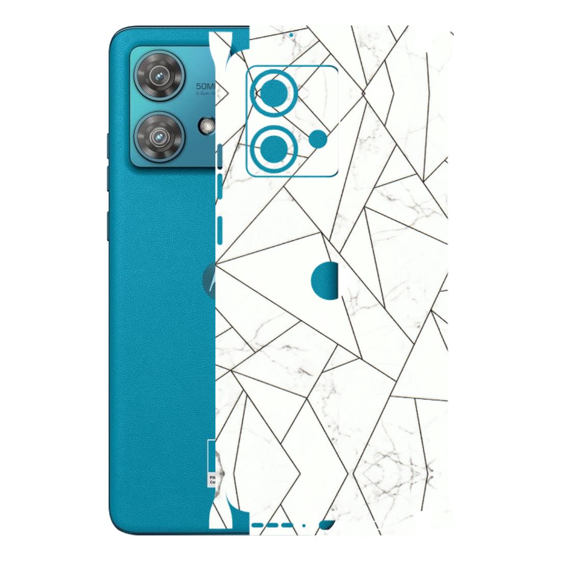 Motorola Phone Skins (All Models) - Luxury White Marble Effect - 3D Embossed Finish (L-168) Moto Edge 40 Neo (5G)