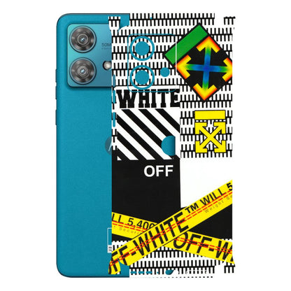 Motorola Phone Skins (All Models) - White Off Abstract - 3D Embossed Finish (L-172) Moto Edge 40 Neo (5G)