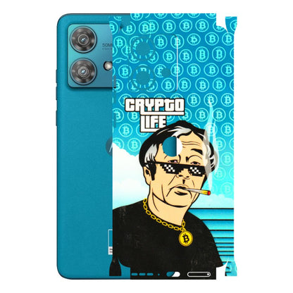 Motorola Phone Skins (All Models) - Crypto Thug Life - 3D Embossed Finish (L-179) Moto Edge 40 Neo (5G)