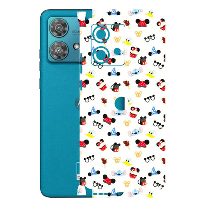 Motorola Phone Skins (All Models) - Minnie Mouse & Donald Doodles s - 3D Embossed Finish (L-194) Moto Edge 40 Neo (5G)