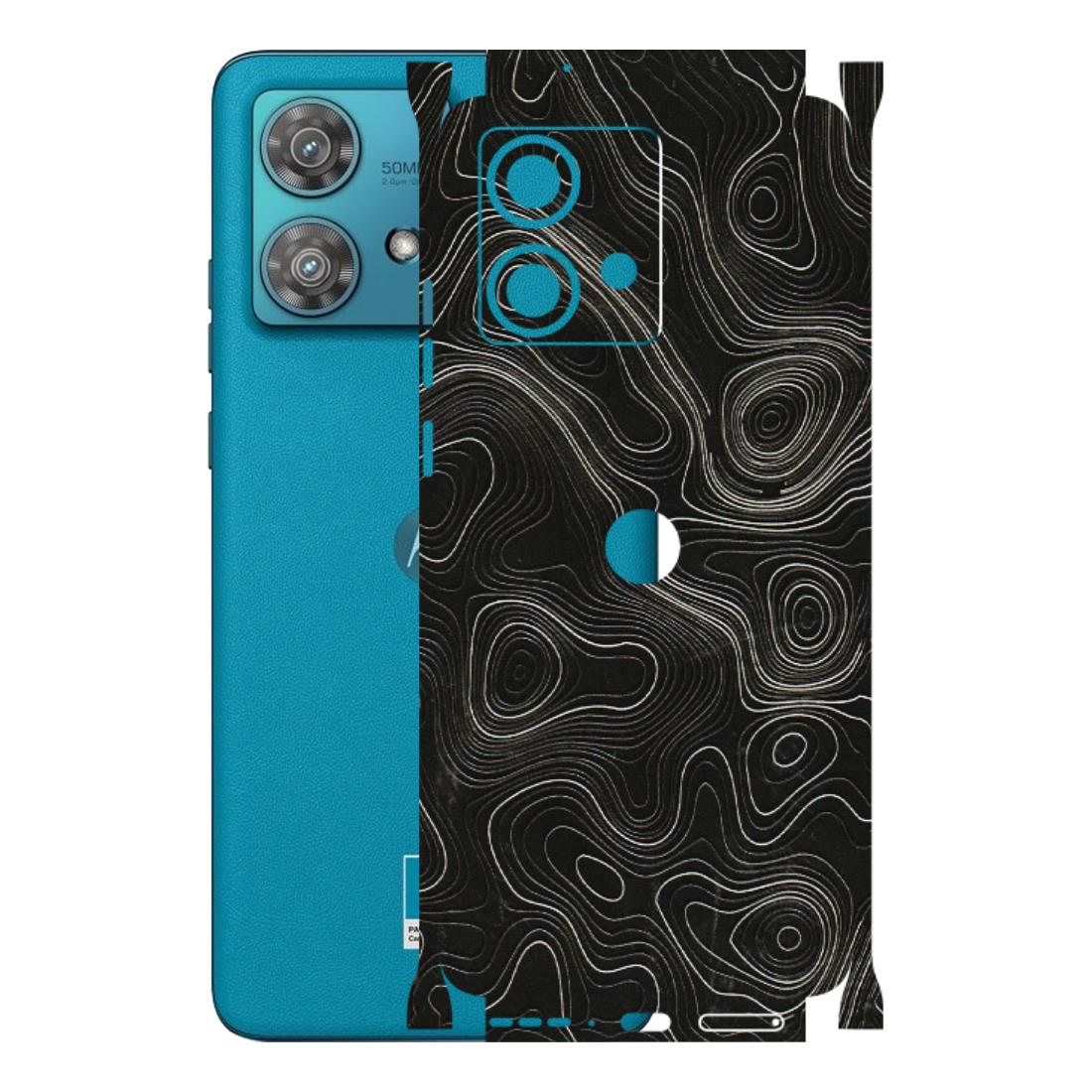 Motorola Phone Skins (All Models) - Black Swirl - 3D Embossed Finish (L-196) Moto Edge 40 Neo (5G)