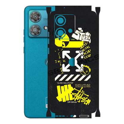 Motorola Phone Skins (All Models) - Anti Social Graffiti - 3D Embossed Finish (L-198) Moto Edge 40 Neo (5G)