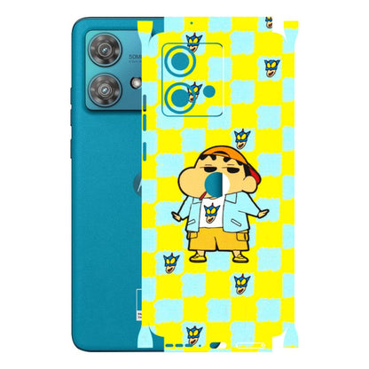 Motorola Phone Skins (All Models) - Yellow Blue Shinchan Cute - 3D Embossed Finish (L-221) Moto Edge 40 Neo (5G)