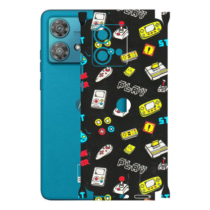 Motorola Phone Skins (All Models) - Gaming Doodles - 3D Embossed Finish (L-224) Moto Edge 40 Neo (5G)