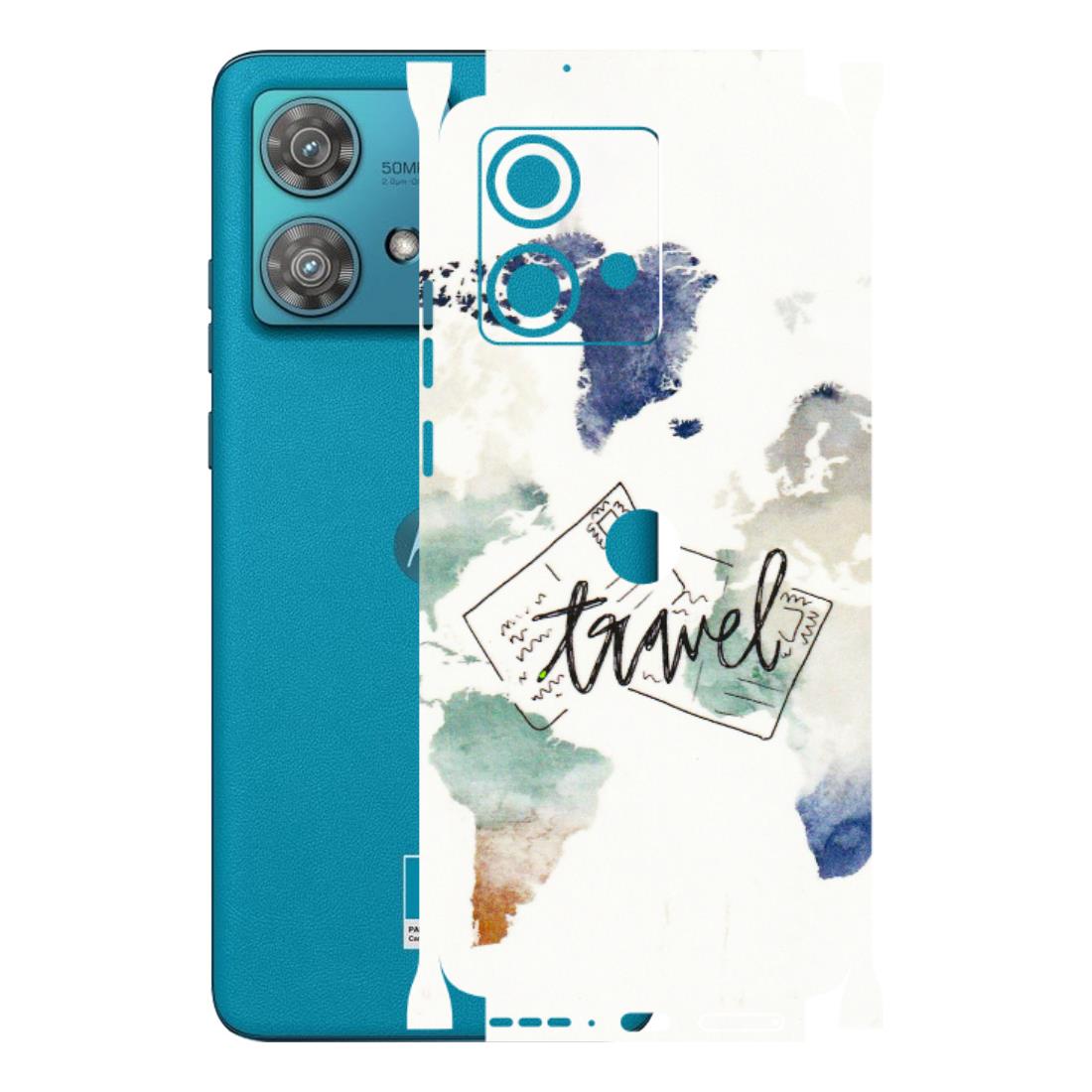 Motorola Phone Skins (All Models) - Travel The World - 3D Embossed Finish (L-232) Moto Edge 40 Neo (5G)