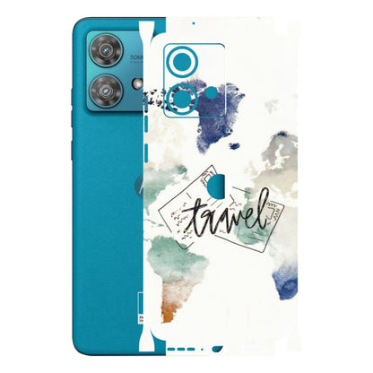 Motorola Phone Skins (All Models) - Travel The World - 3D Embossed Finish (L-232) Moto Edge 40 Neo (5G)