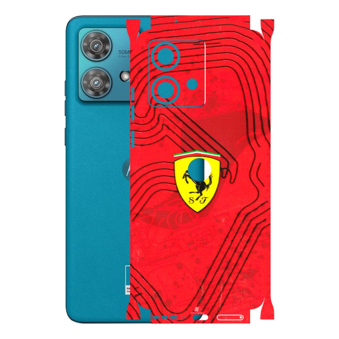 Motorola Phone Skins (All Models) - Red Ferrari Logo Stylish - 3D Embossed Finish (L-238) Moto Edge 40 Neo (5G)