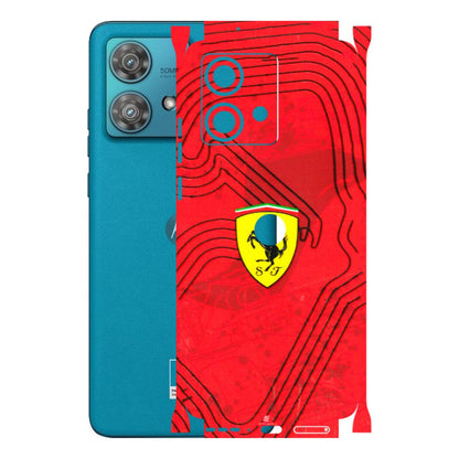 Motorola Phone Skins (All Models) - Red Ferrari Logo Stylish - 3D Embossed Finish (L-238) Moto Edge 40 Neo (5G)