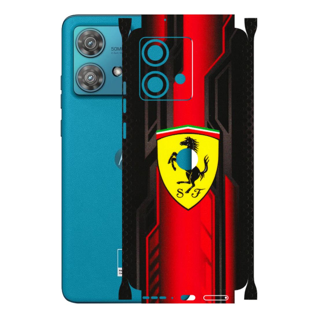 Motorola Phone Skins (All Models) - Black Ferrari Logo - 3D Embossed Finish (L-253) Moto Edge 40 Neo (5G)