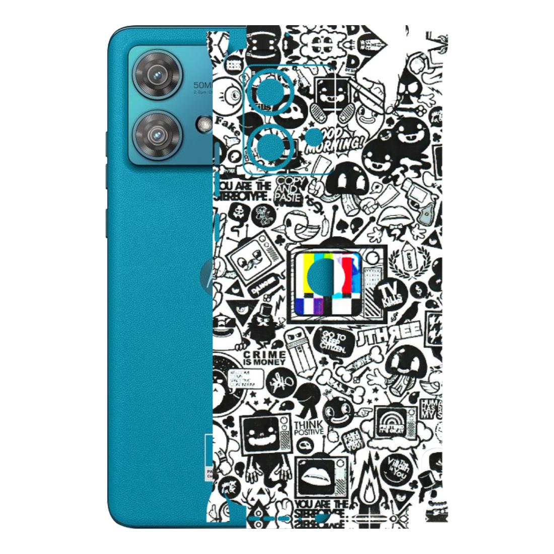 Motorola Phone Skins (All Models) - Doodles Positive Art - 3D Embossed Finish (L-263) Moto Edge 40 Neo (5G)