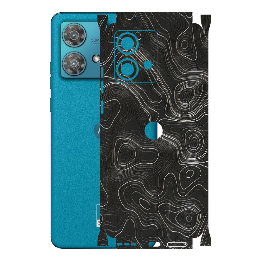 Motorola Phone Skins (All Models) - Abstract White Line Map - 3D Embossed Finish (L-269) Moto Edge 40 Neo (5G)