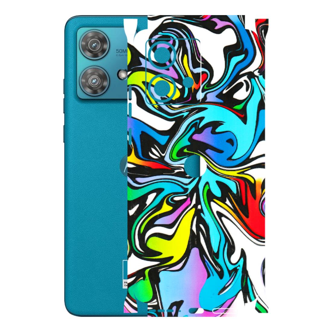 Motorola Phone Skins (All Models) - Abstract Colour Paints - 3D Embossed Finish (L-271) Moto Edge 40 Neo (5G)