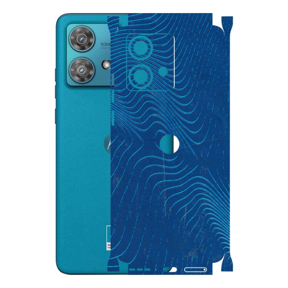 Motorola Phone Skins (All Models) - Abstract Blue Line Map - 3D Embossed Finish (L-272) Moto Edge 40 Neo (5G)