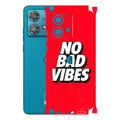Motorola Phone Skins (All Models) - No Bad Vibes - 3D Embossed Finish (L-280) Moto Edge 40 Neo (5G)