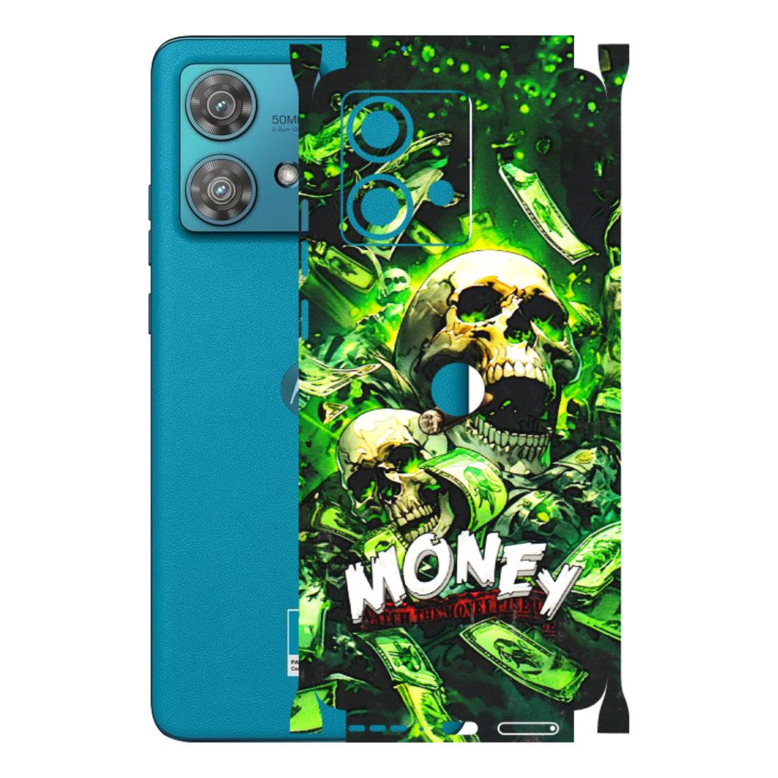Motorola Phone Skins (All Models) - Skull Money - 3D Embossed Finish (L-303) Moto Edge 40 Neo (5G)
