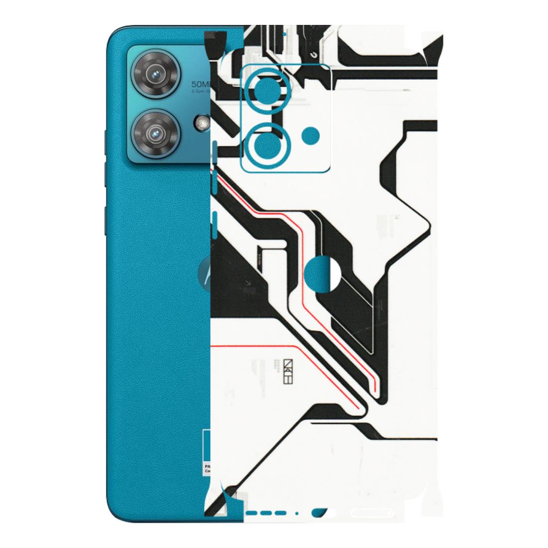 Motorola Phone Skins (All Models) - White Techy Logo - 3D Embossed Finish (L-312) Moto Edge 40 Neo (5G)