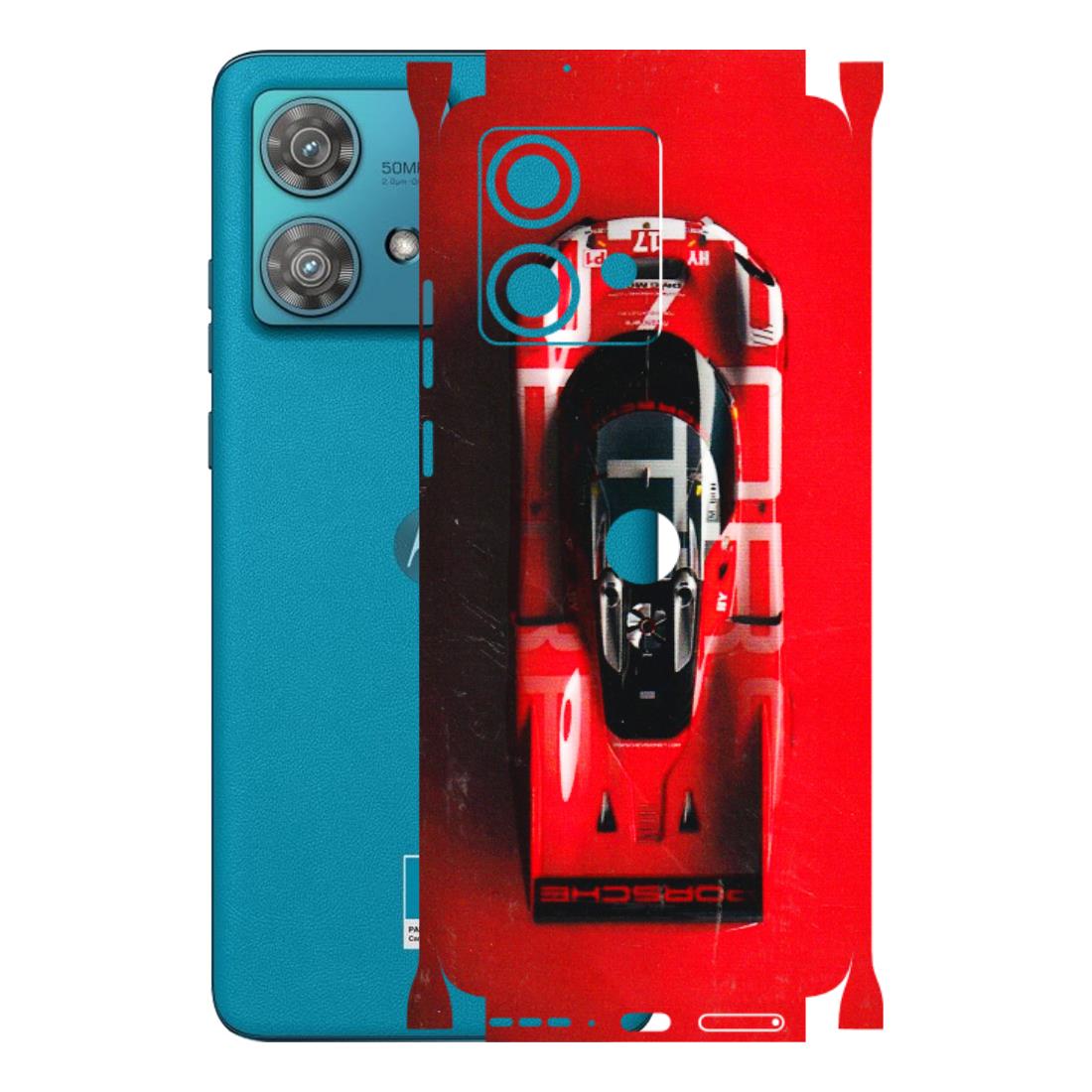 Motorola Phone Skins (All Models) - Red Porsche Car Logo - 3D Embossed Finish (L-315) Moto Edge 40 Neo (5G)