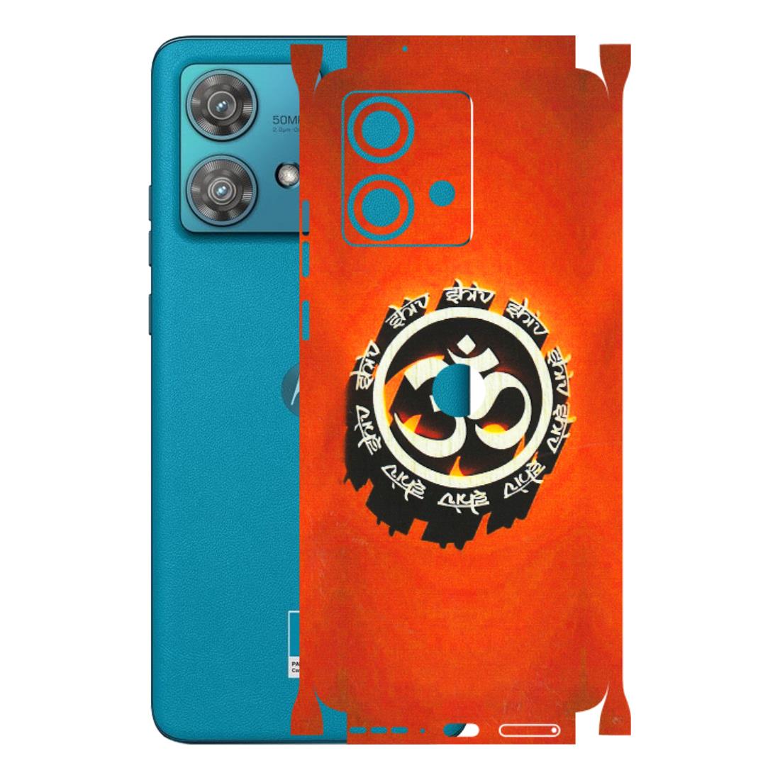 Motorola Phone Skins (All Models) - Aum Shiv Orange - 3D Embossed Finish (L-32) Moto Edge 40 Neo (5G)