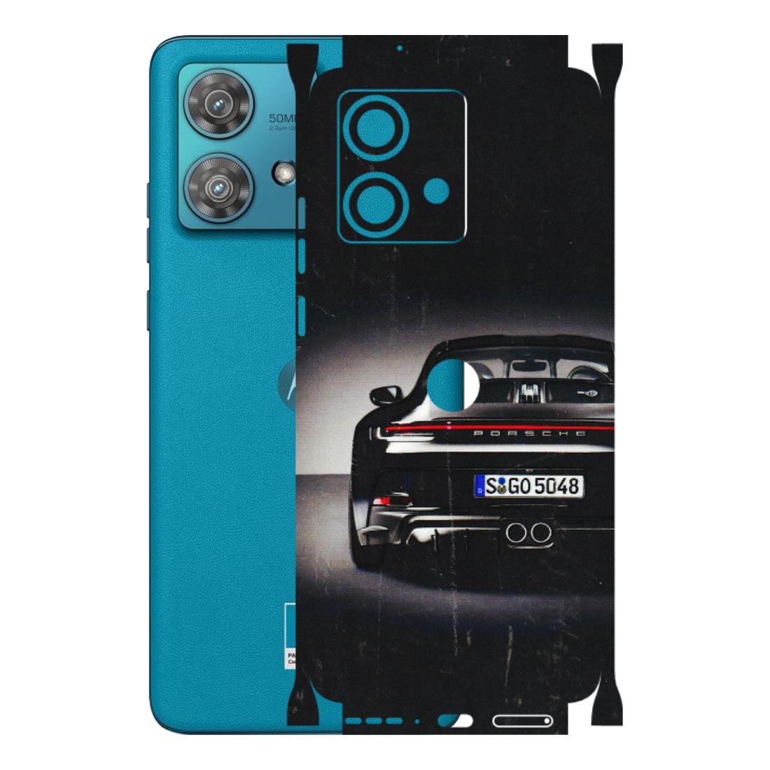 Motorola Phone Skins (All Models) - New Black Porsche GT3 - 3D Embossed Finish (L-327) Moto Edge 40 Neo (5G)