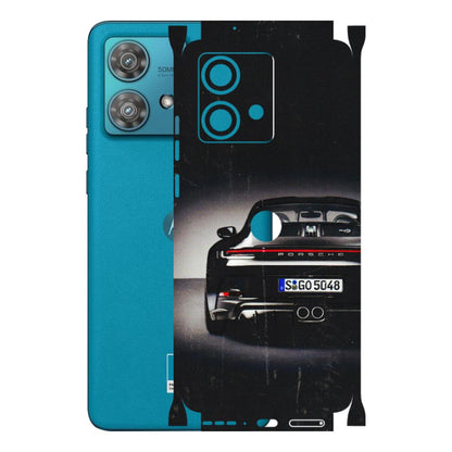 Motorola Phone Skins (All Models) - New Black Porsche GT3 - 3D Embossed Finish (L-327) Moto Edge 40 Neo (5G)