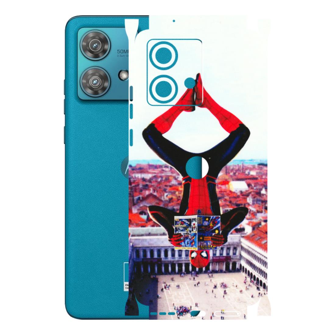 Motorola Phone Skins (All Models) - Spiderman Hanging - 3D Embossed Finish (L-53) Moto Edge 40 Neo (5G)