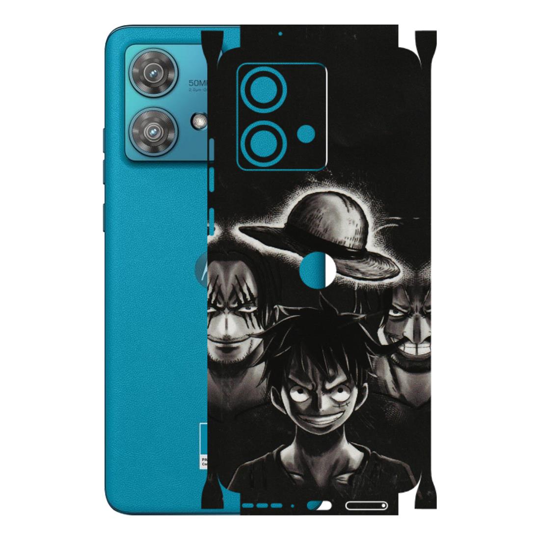 Motorola Phone Skins (All Models) - Black Luffy Hat - 3D Embossed Finish (L-57) Moto Edge 40 Neo (5G)