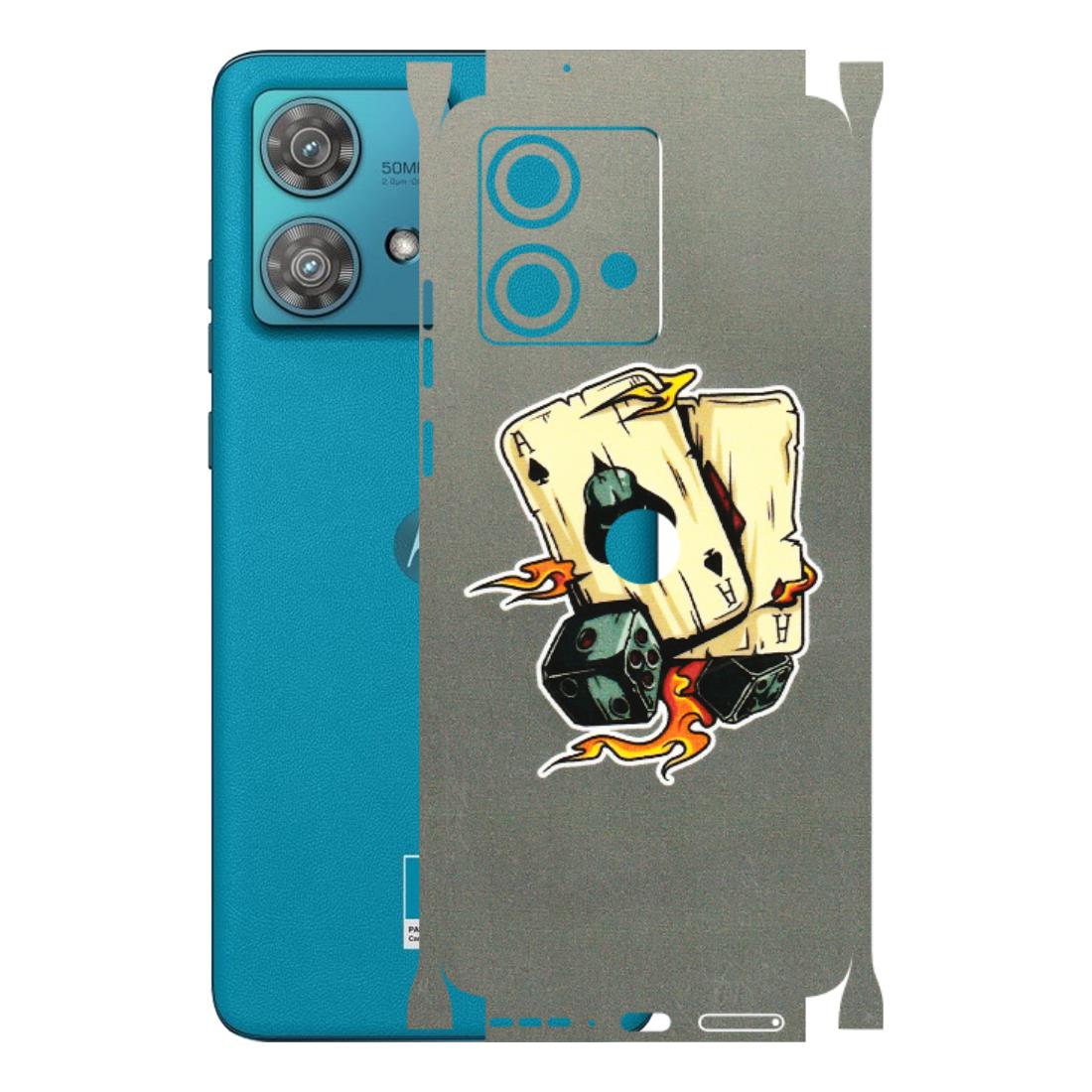 Motorola Phone Skins (All Models) - Grey Cards Of Ace - 3D Embossed Finish (L-77) Moto Edge 40 Neo (5G)